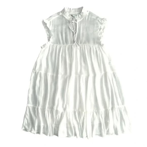 AND NOW THIS Women's Sleeveless Tiered Dress White - Picture 2 of 10